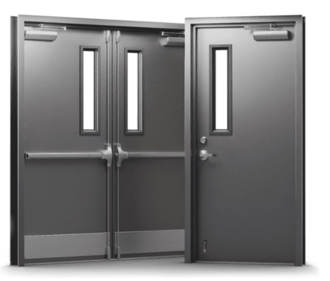 Hollow metal commercial door and frame